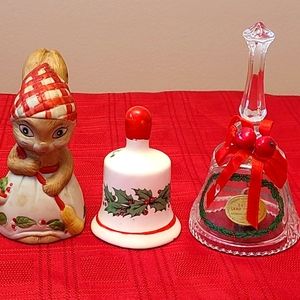 Vintage Christmas Bells. Jasco Rabbit, JB made in Taiwan, Artmark